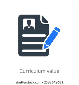 Curriculum Value and education icon concept
