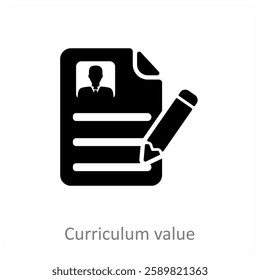 Curriculum Value and education icon concept