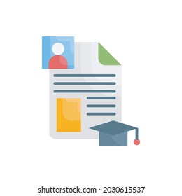 Curriculum vector flat icon style illustration. EPS 10 file
