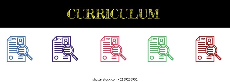 curriculum vector icon, Vector EPS 10 illustration style