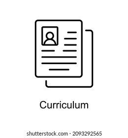 Curriculum vector outline icon for web isolated on white background EPS 10 file