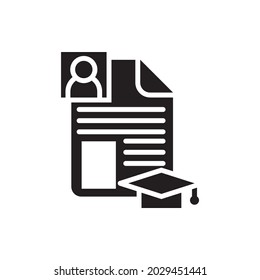 Curriculum vector solid icon style illustration. EPS 10 file