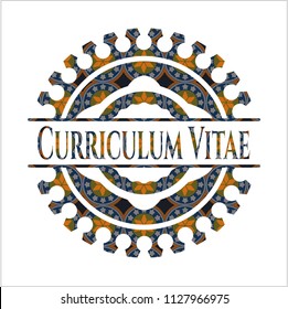 Curriculum Vitae arabesque style badge. arabic decoration.