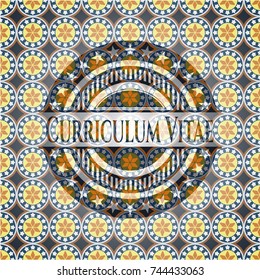 Curriculum Vitae arabesque style emblem. arabic decoration.
