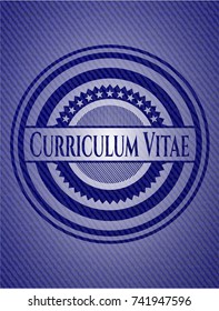Curriculum Vitae badge with denim background