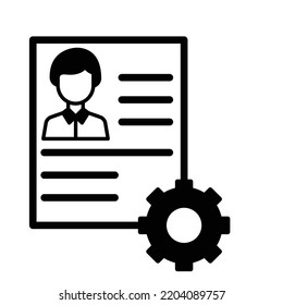 Curriculum vitae Black Glyph Vector Icon which can easily modify or edit
