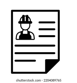 Currículum vitae Icono del vector de glifo negro que puede modificar o editar fácilmente

