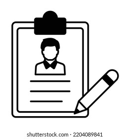 Curriculum vitae Black Glyph Vector Icon which can easily modify or edit

