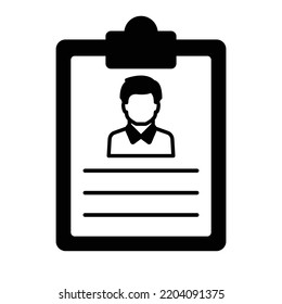 Curriculum vitae Black Glyph Vector Icon which can easily modify or edit

