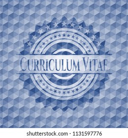 Curriculum Vitae blue polygonal emblem.