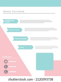 curriculum vitae blue template document