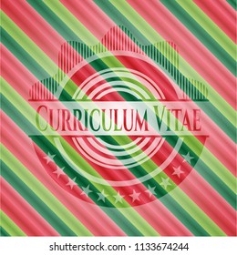 Curriculum Vitae christmas badge background.