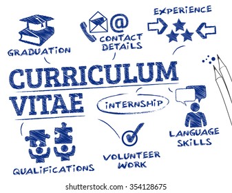 curriculum vitae concept. Chart with keywords and icons