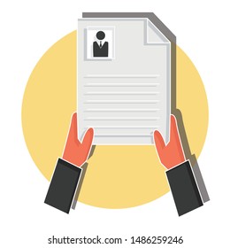 Curriculum vitae concept on white background. Flat vector illustration for web.