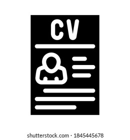 curriculum vitae cv glyph icon vector. curriculum vitae cv sign. isolated contour symbol black illustration