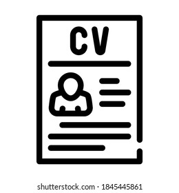 curriculum vitae cv line icon vector. curriculum vitae cv sign. isolated contour symbol black illustration