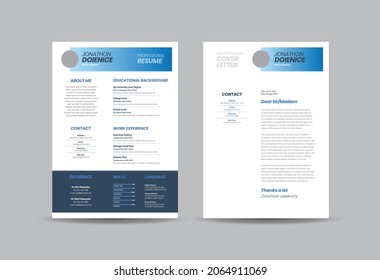 Curriculum vitae CV Resume Template Design or Personal Details for Job Application