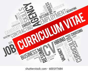 Curriculum vitae CV -  word cloud collage, business concept background