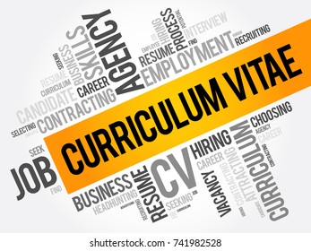 Curriculum vitae CV - word cloud collage, business concept background