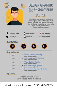 Curriculum Vitae of Designer graphic , photography and videography