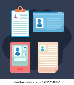 curriculum vitae documents icon set