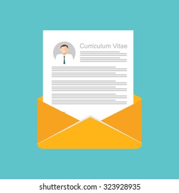 Curriculum vitae in envelope.