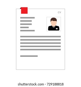 Curriculum vitae flat icon isolated on a white background. Vector illustration.