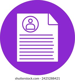 Curriculum Vitae Glyph Circle Style Icon