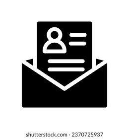 curriculum vitae glyph icon illustration vector graphic. Simple element illustration vector graphic, suitable for app, websites, and presentations isolated on white background