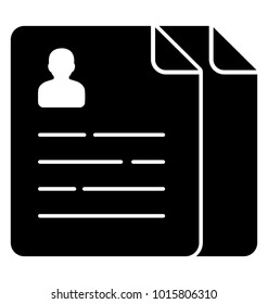 
Curriculum vitae. Glyph icon job profile
