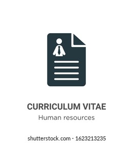 Curriculum vitae glyph icon vector on white background. Flat vector curriculum vitae icon symbol sign from modern human resources collection for mobile concept and web apps design.