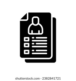 Curriculum vitae glyph Symbol. Vektorsymbol für Ihre Website, Ihr Handy, Ihre Präsentation und Ihr Logo-Design.