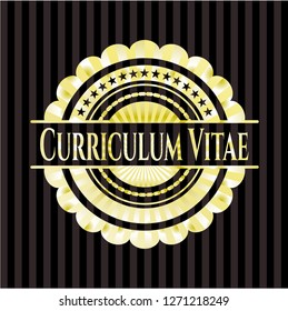 Curriculum Vitae gold badge or emblem