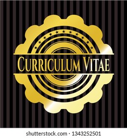 Curriculum Vitae golden badge or emblem