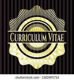Curriculum Vitae golden badge. Vector Illustration. Detailed.