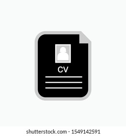 Curriculum Vitae Icon. Biography, Personal Data Symbol for Design, Presentation, Website or Apps Elements - Vector. 