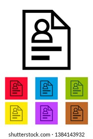 Curriculum Vitae Icon With Different Color Background