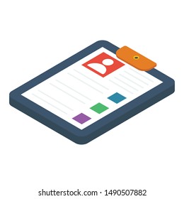 Curriculum vitae icon in isometric design 