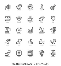 Curriculum Vitae Icon Pack für Ihre Website, Handy, Präsentation und Logo-Design. Entwurf der Symbolumrisse des Lebenslaufs. Grafikdarstellung der Vektorgrafik und bearbeitbarer Strich.