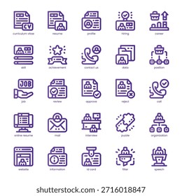 Curriculum Vitae Icon-Paket für Ihre Website, Handy, Präsentation und Logo-Design. Lebenslauf Icon Linie Grundfarbe Design. Vektorgrafik-Illustration und bearbeitbarer Strich.