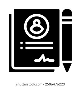 curriculum vitae icon with style glyph