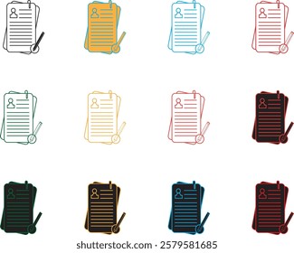 curriculum vitae icon in various colors