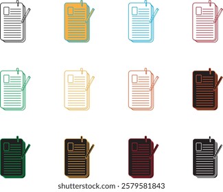 curriculum vitae icon in various colors