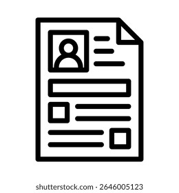 curriculum vitae icon vetor design - estilo de contorno de alta qualidade