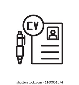 Curriculum vitae icon vector isolated on white background, Curriculum vitae transparent sign