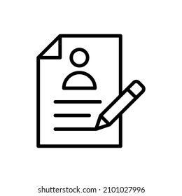 curriculum vitae icon vector isolated on white background