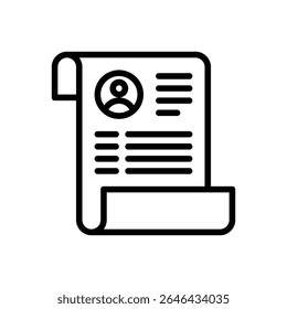 curriculum vitae icon vector with line style