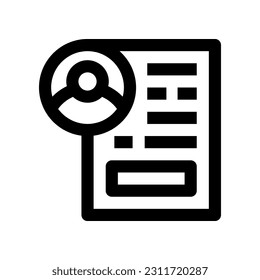 curriculum vitae icon for your website, mobile, presentation, and logo design.