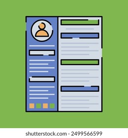 Curriculum Vitae Illustration Isolated on Green Background