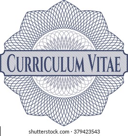 Currículum vitae dentro de una rosette tipo dinero